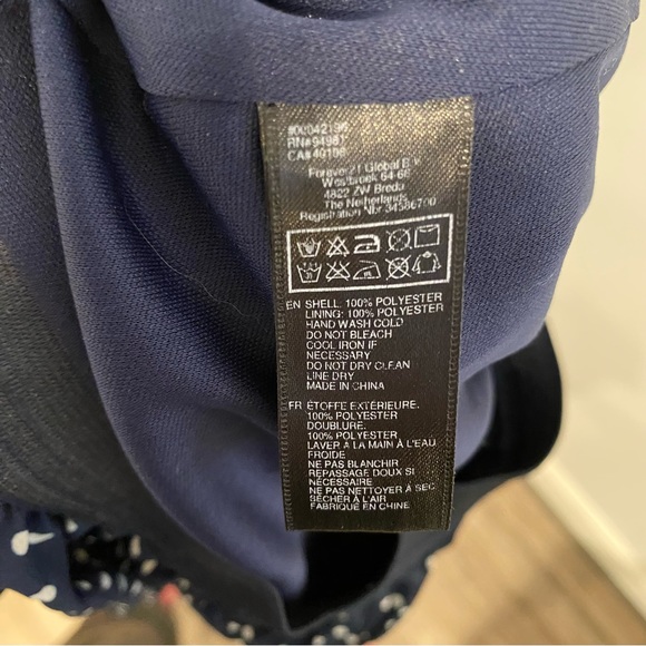 Forever 21 Navy Blue Pleated Polka Dot Skirt Women’s Size Medium - Picture 9 of 11